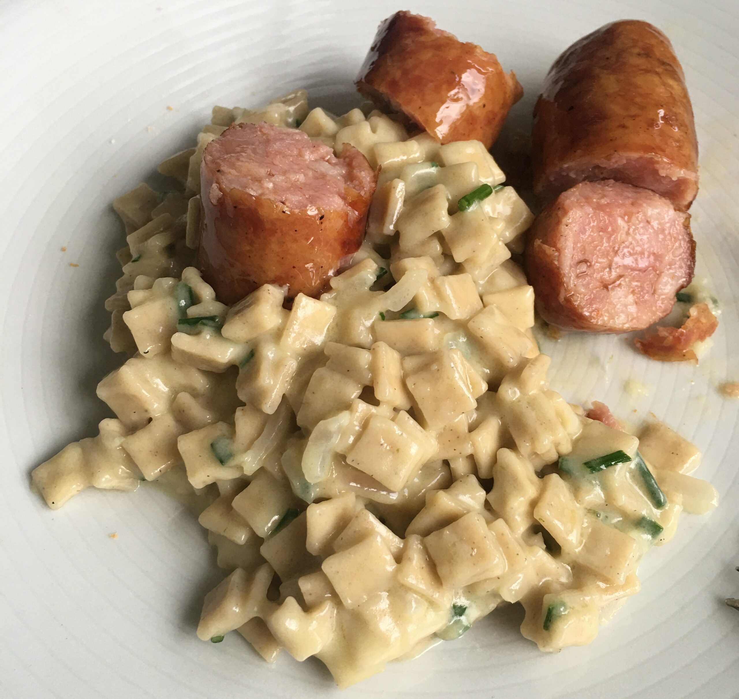 Crozets façon risotto, diots grillés – recette de Pascal Molari